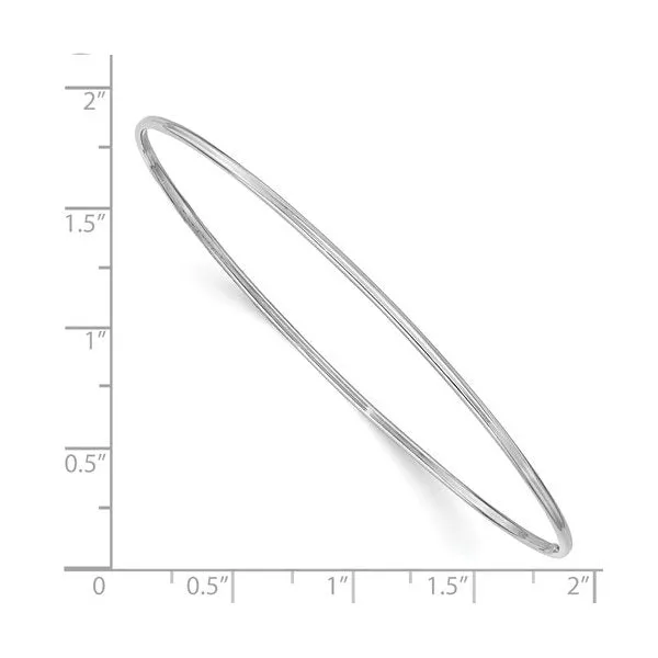 10K White Gold (2mm) Slip on Bangle