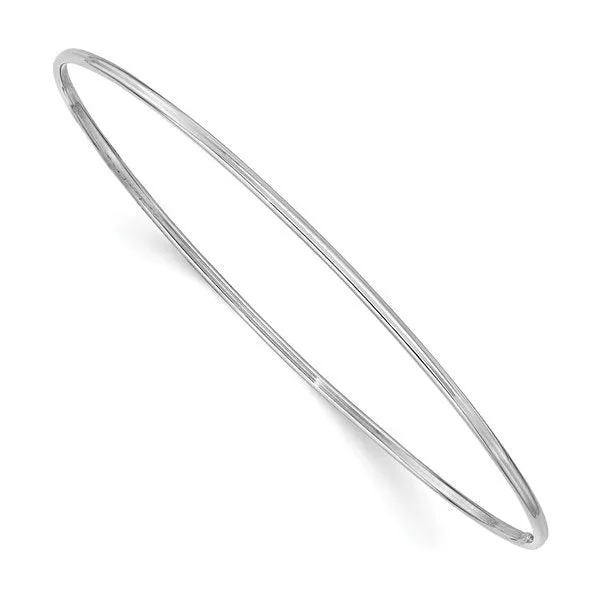 10K White Gold (2mm) Slip on Bangle