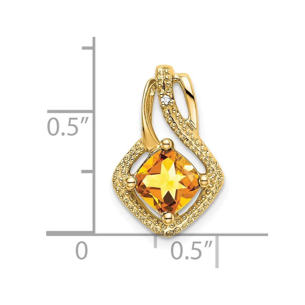 14k Citrine and Diamond Pendant