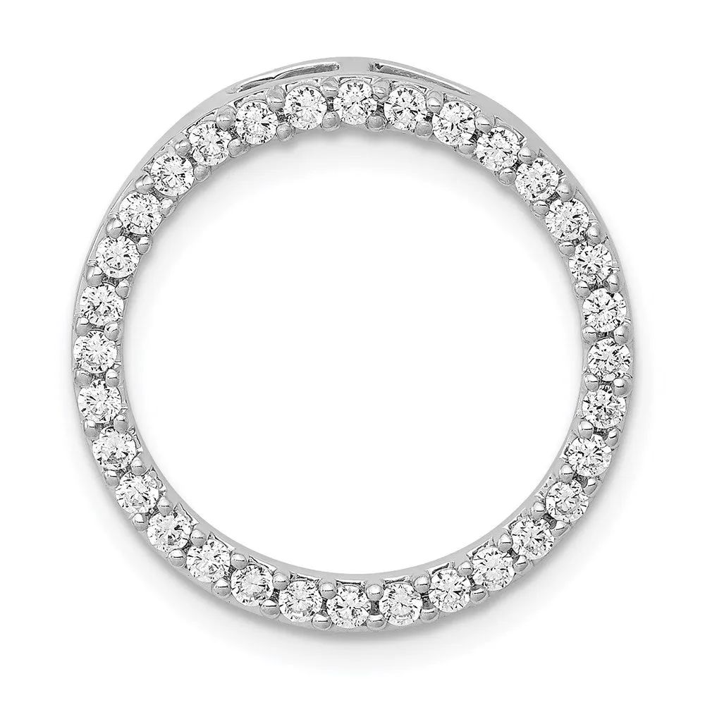 14k White Gold 1/2ct. Diamond Circle Chain Slide