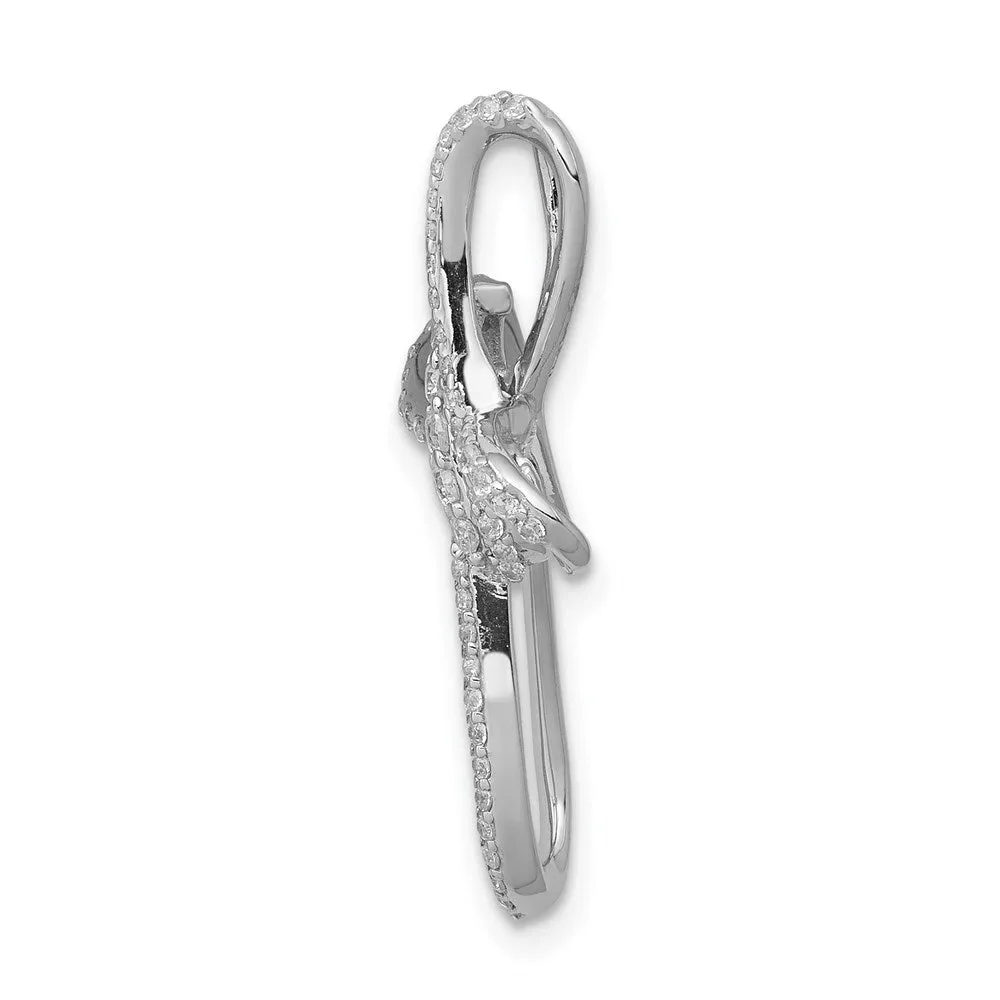 14k White Gold 1/3ct. Diamond Cross Chain Slide