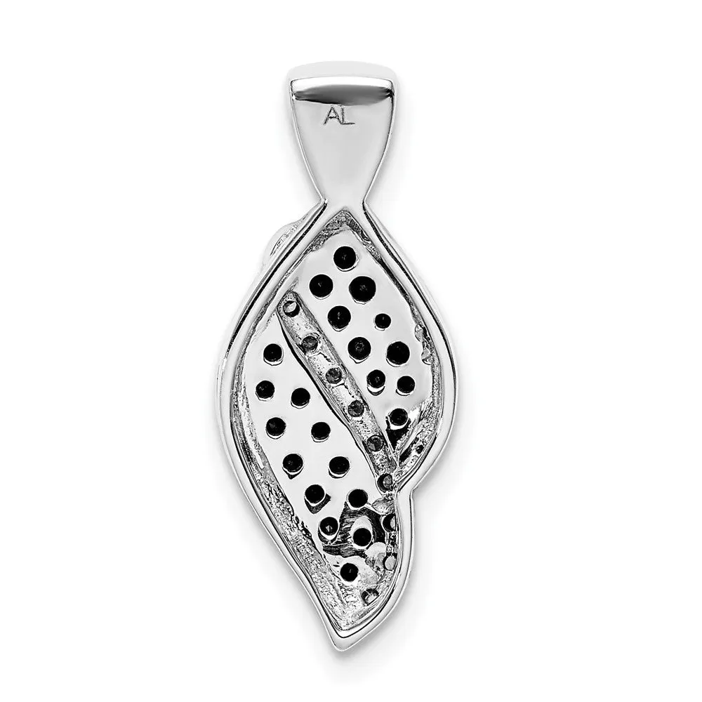 14k White Gold 1/3ct. White and Black Diamond Fancy Curve Chain Slide