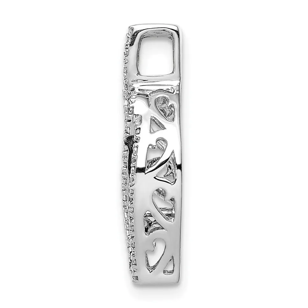14k White Gold 1/3ct. White and Black Diamond Fancy Curve Chain Slide