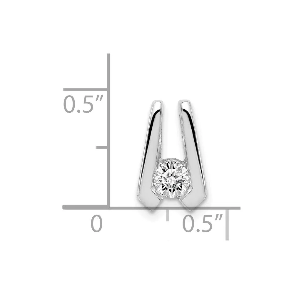 14k White Gold AA 4mm Diamond Slide