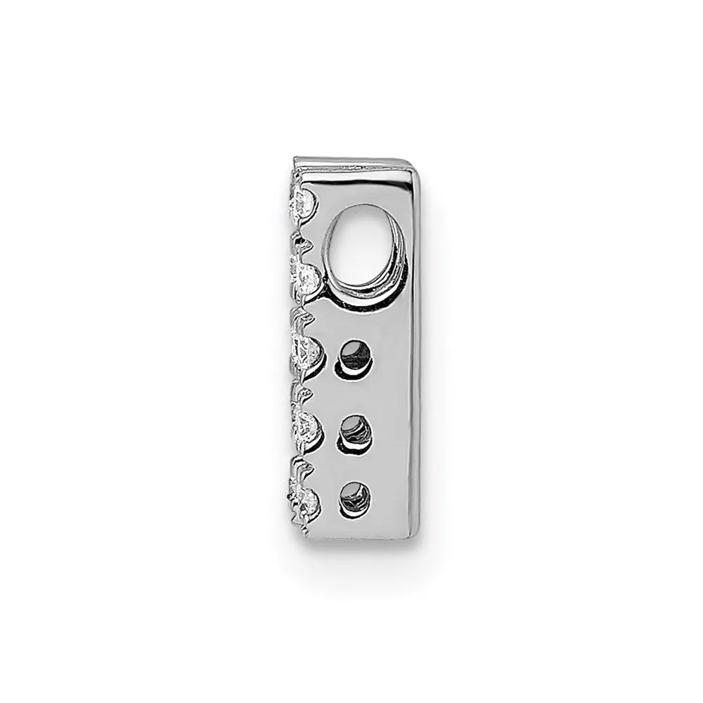14k White Gold White Gold Diamond Letter H Initial Charm