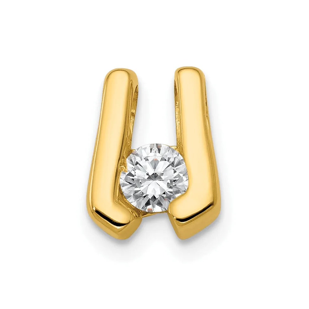 14k Yellow Gold A 3.75mm Diamond Slide