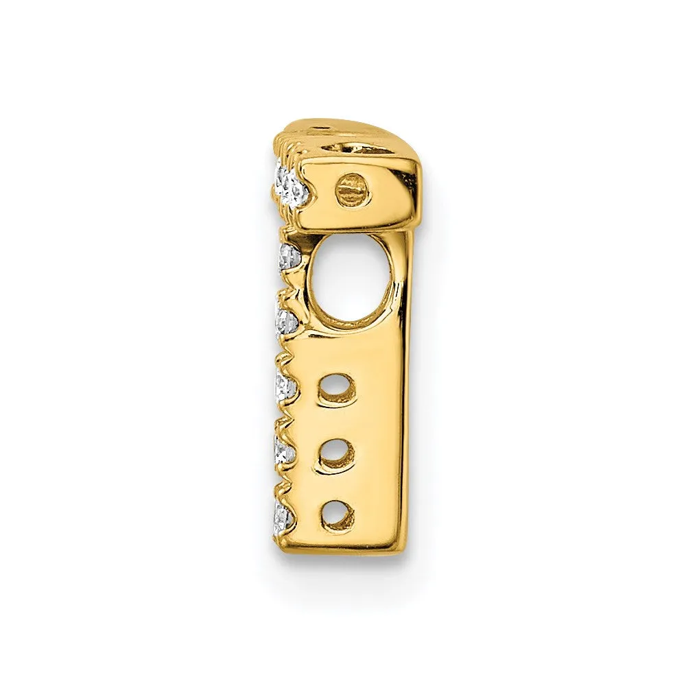 14k Yellow Gold Diamond Letter T Initial Charm