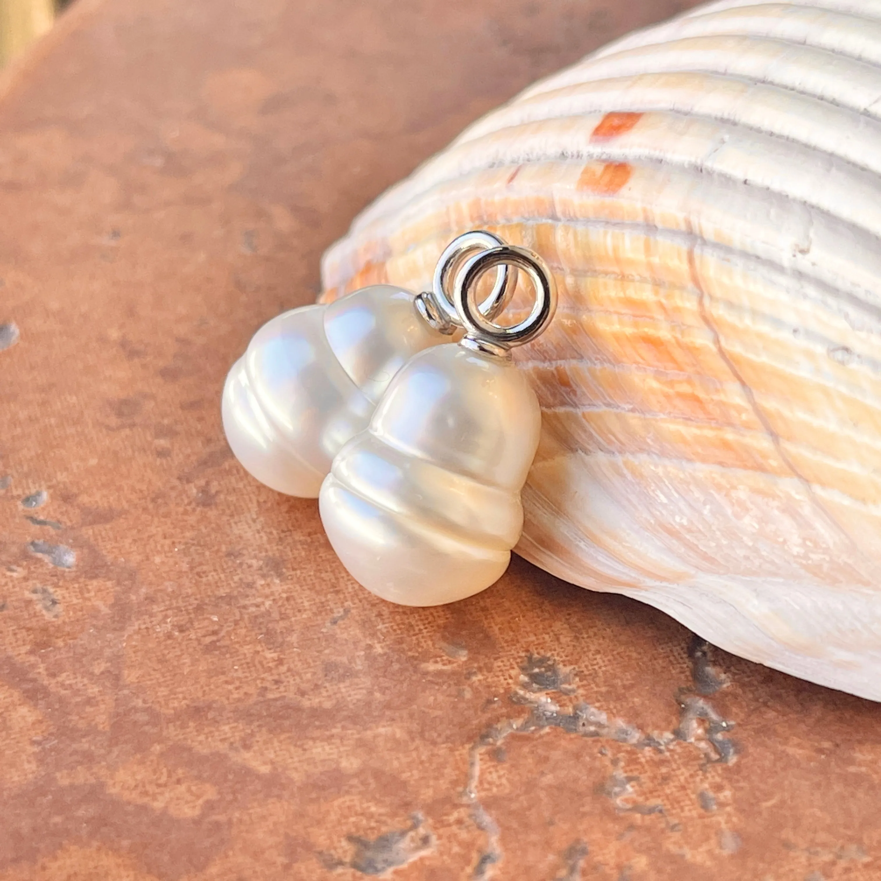 14KT White Gold Paspaley South Sea Pearl Earring Charms 12mm