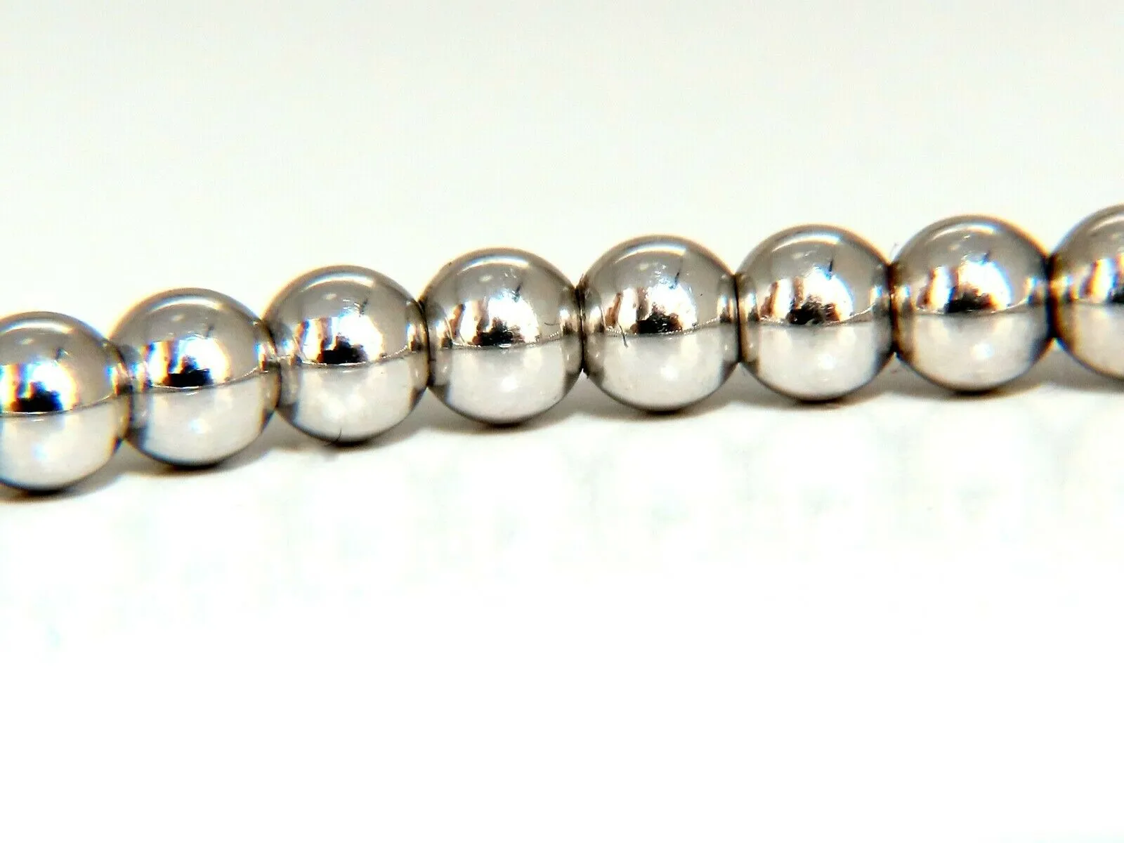 .24ct natural round Accordion Expandable Bead Link Slip On Bracelet 14 Karat