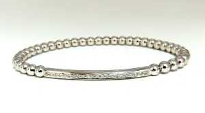 .24ct natural round Accordion Expandable Bead Link Slip On Bracelet 14 Karat