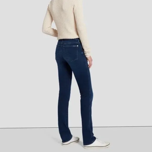 7 For all Mankind Kimmie Straight Leg Jeans Classic Skinny Dark Blue, Size 31