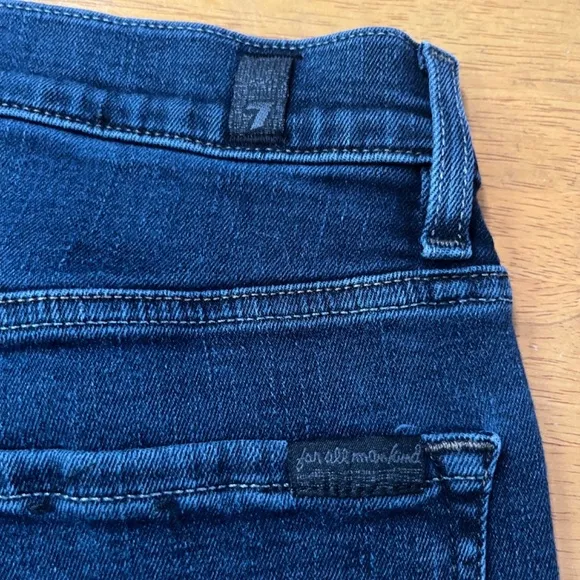 7 For all Mankind Kimmie Straight Leg Jeans Classic Skinny Dark Blue, Size 31