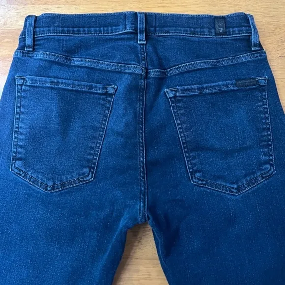 7 For all Mankind Kimmie Straight Leg Jeans Classic Skinny Dark Blue, Size 31
