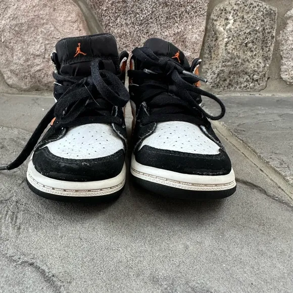 Air Jordan 1 Mid TD Shattered Backboard Starfish OrangeChicago Toddler Size 9C