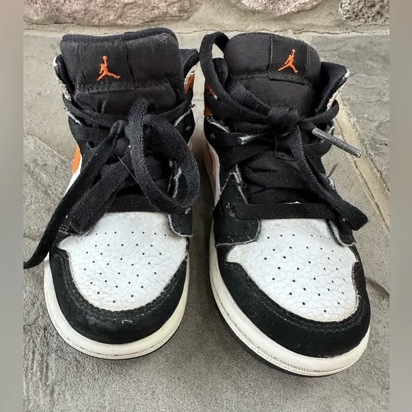 Air Jordan 1 Mid TD Shattered Backboard Starfish OrangeChicago Toddler Size 9C