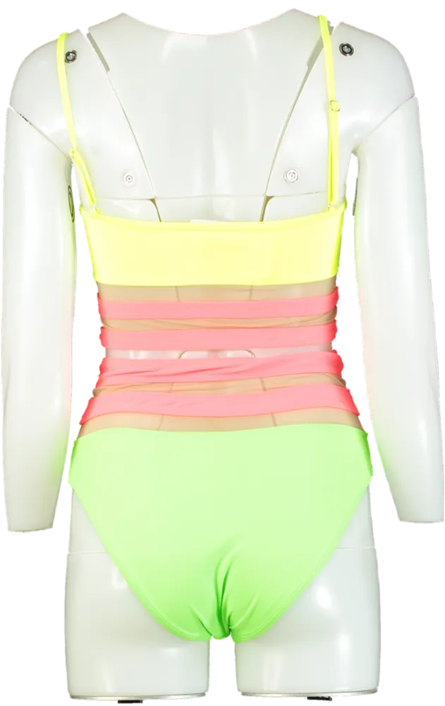 Always On Holiday Yellow, Green & Pink Strappy Swimsuit UK S