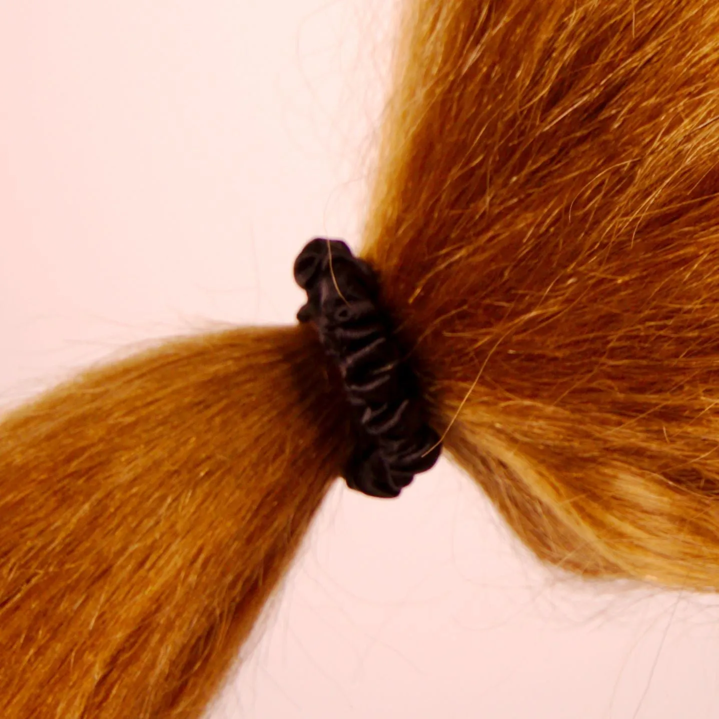 Amelia Beauty, Black Skinny Satin Scrunchies, 2in Diameter, Gentle and Strong Hold, No Snag, No Dents or Creases. 12 Pack