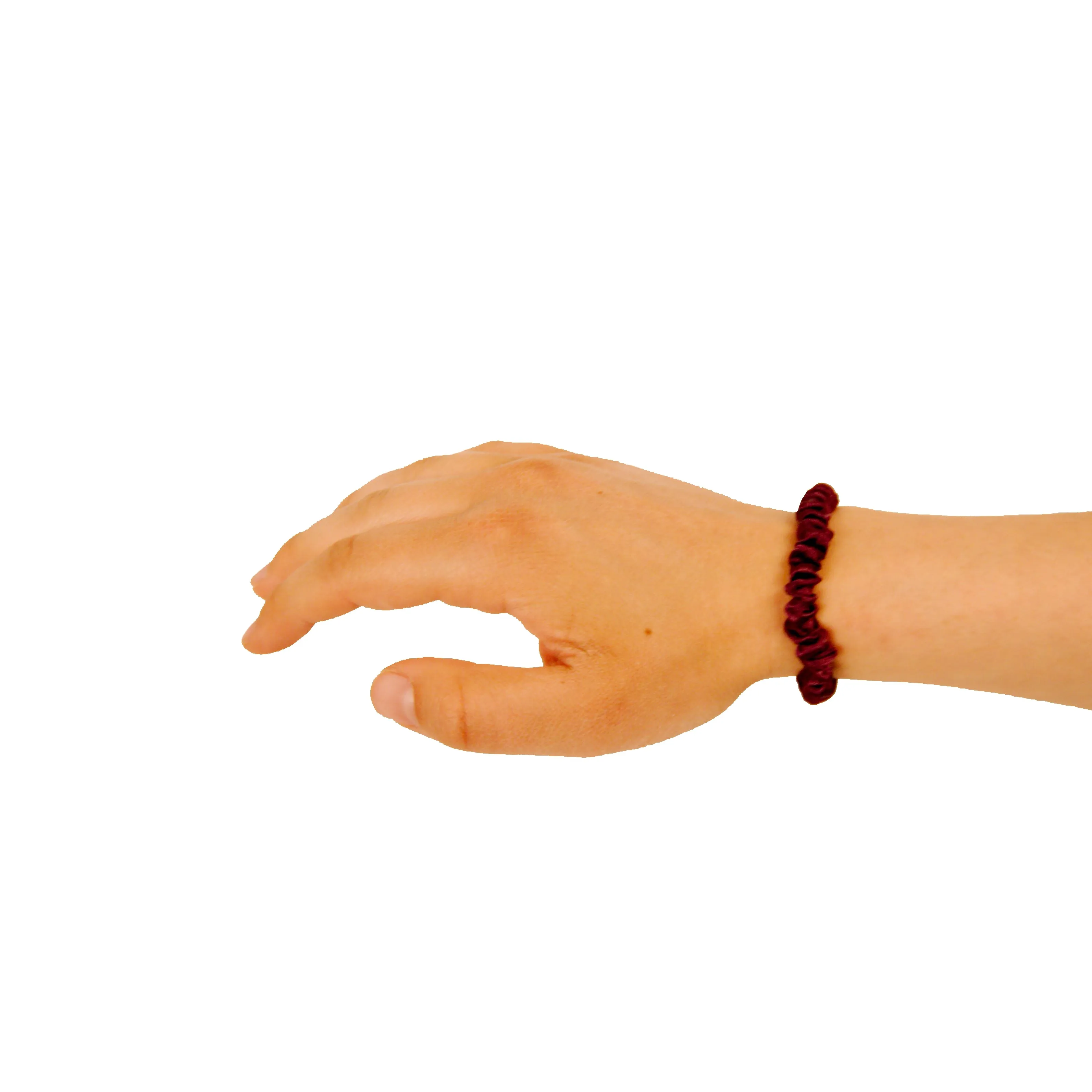 Amelia Beauty, Burgundy Skinny Satin Scrunchies, 2in Diameter, Gentle and Strong Hold, No Snag, No Dents or Creases. 12 Pack