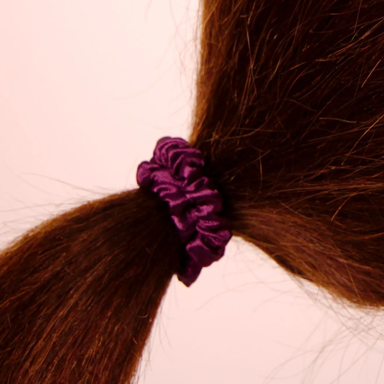 Amelia Beauty, Burgundy Skinny Satin Scrunchies, 2in Diameter, Gentle and Strong Hold, No Snag, No Dents or Creases. 12 Pack
