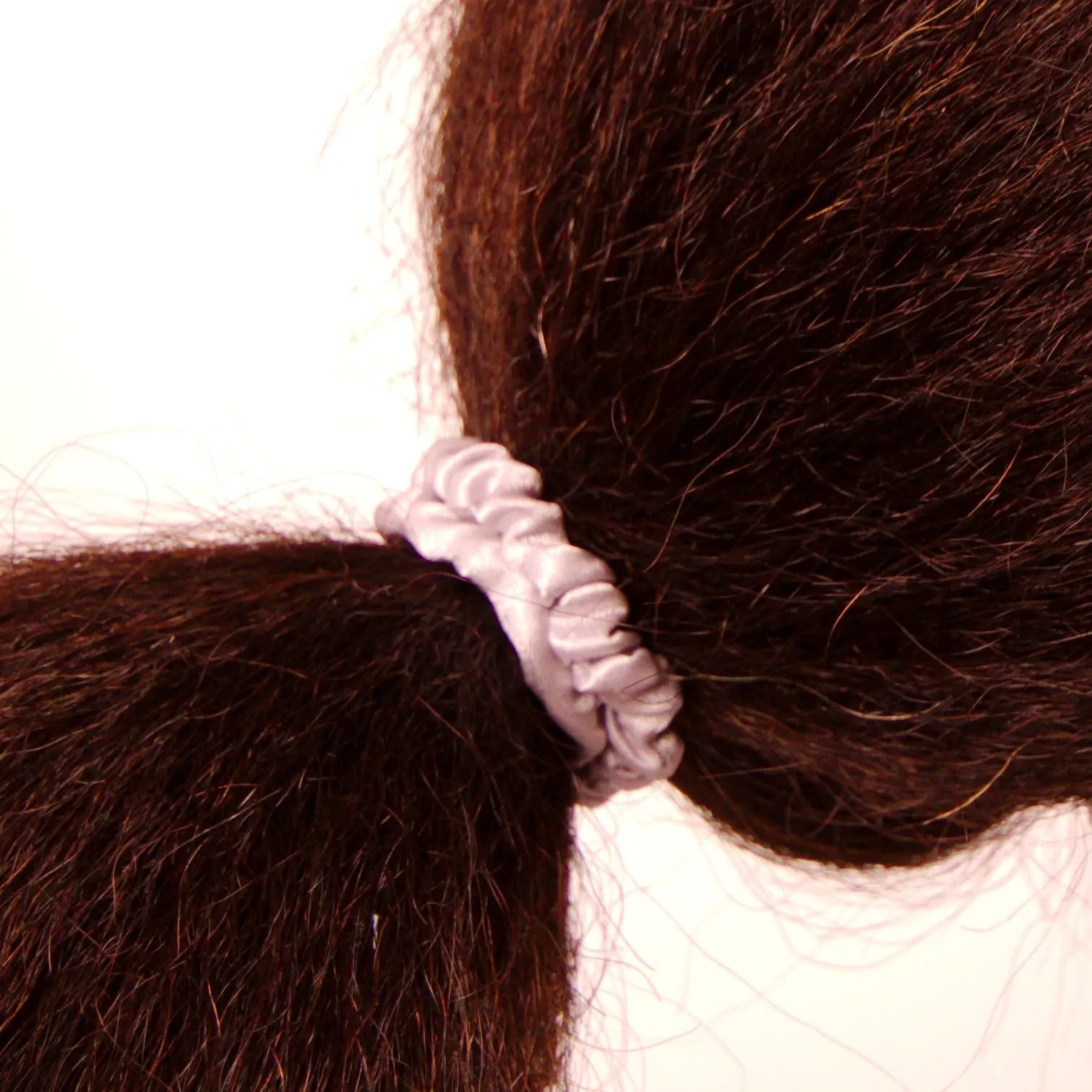 Amelia Beauty, Grey Skinny Satin Scrunchies, 2in Diameter, Gentle and Strong Hold, No Snag, No Dents or Creases. 12 Pack