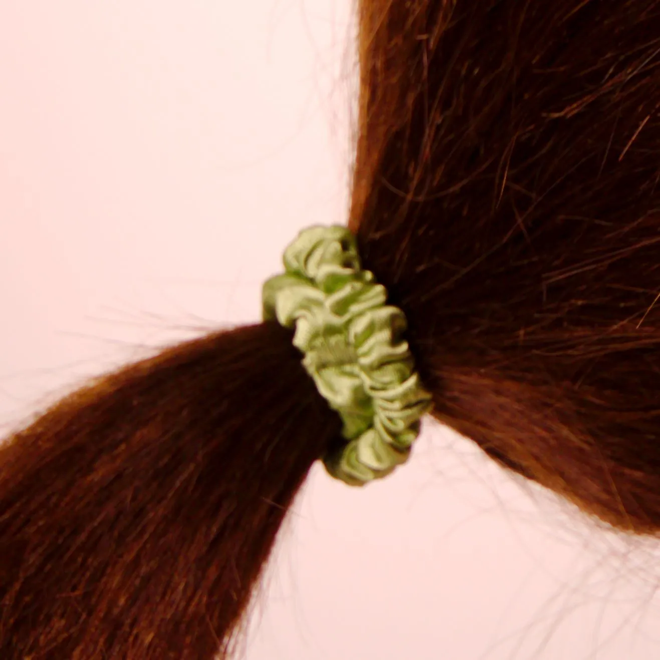 Amelia Beauty, Lime Skinny Satin Scrunchies, 2in Diameter, Gentle and Strong Hold, No Snag, No Dents or Creases. 12 Pack