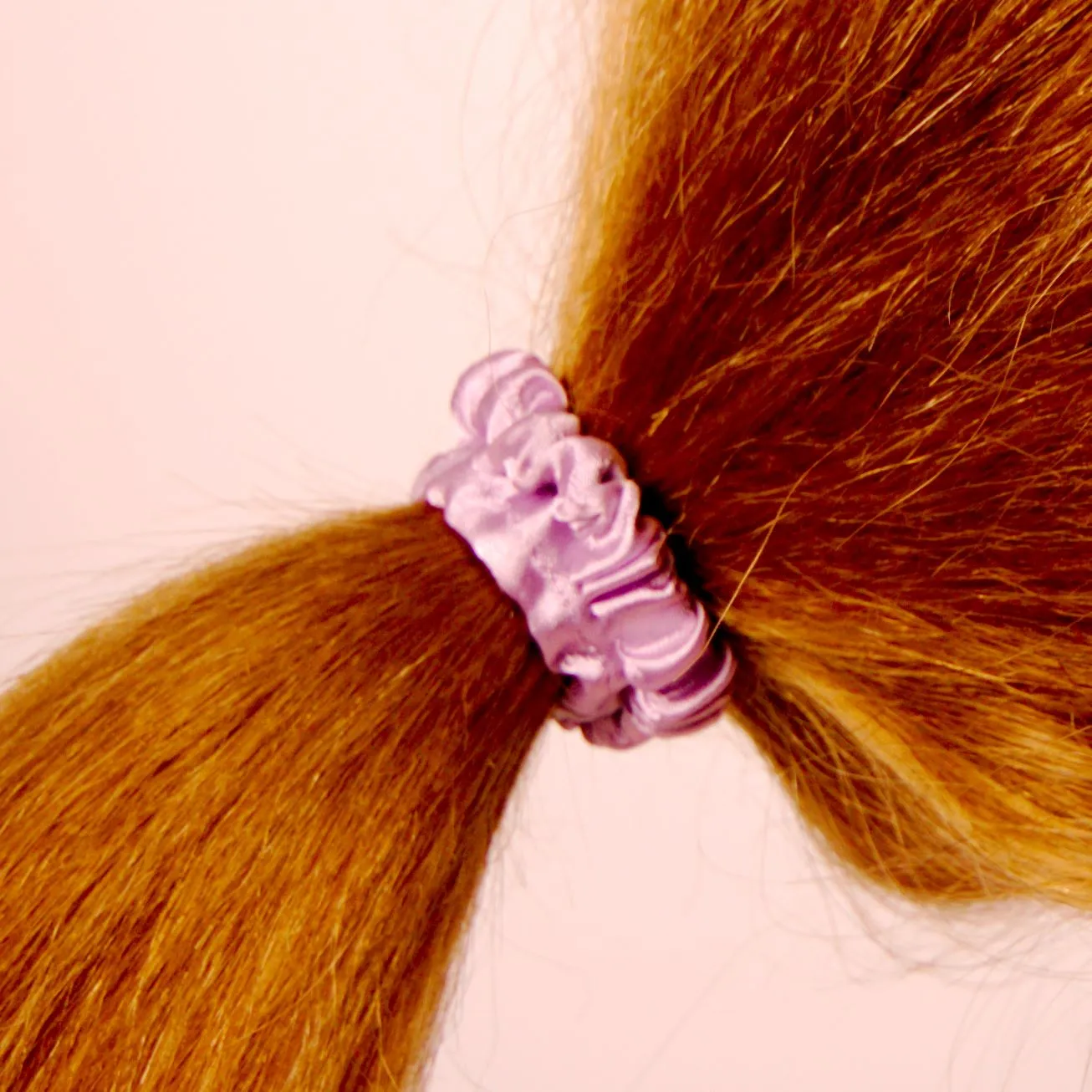 Amelia Beauty, Pink Skinny Satin Scrunchies, 2in Diameter, Gentle and Strong Hold, No Snag, No Dents or Creases. 12 Pack