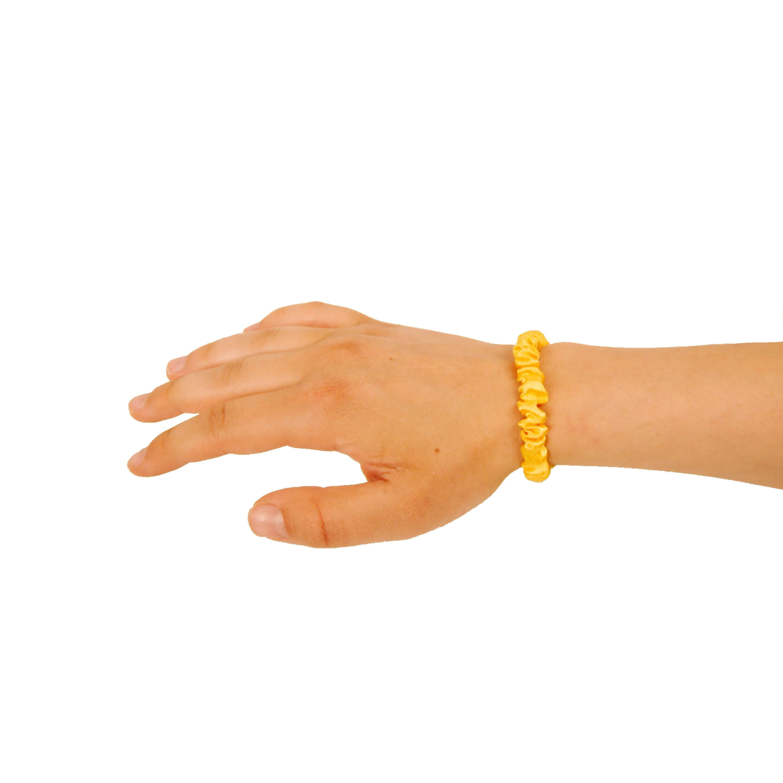 Amelia Beauty, Yellow Skinny Satin Scrunchies, 2in Diameter, Gentle and Strong Hold, No Snag, No Dents or Creases. 12 Pack