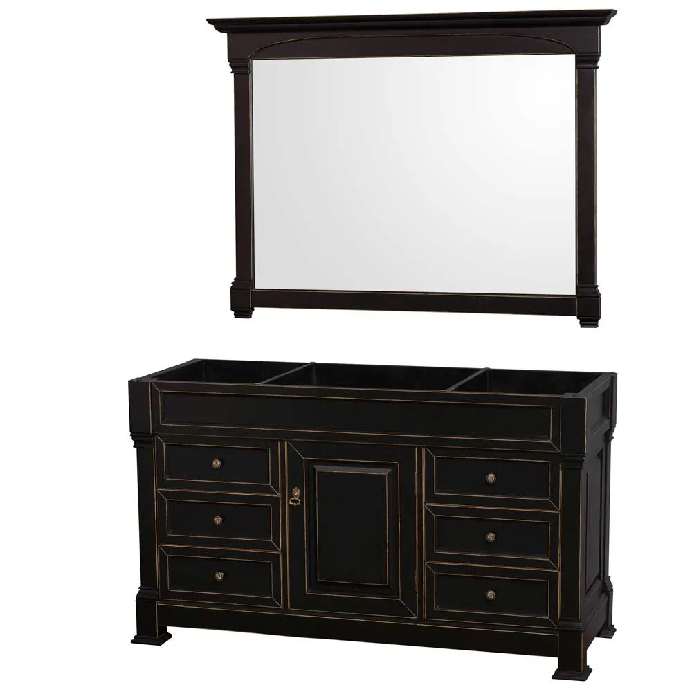 Andover 60 Inch Single Bathroom Vanity in Black