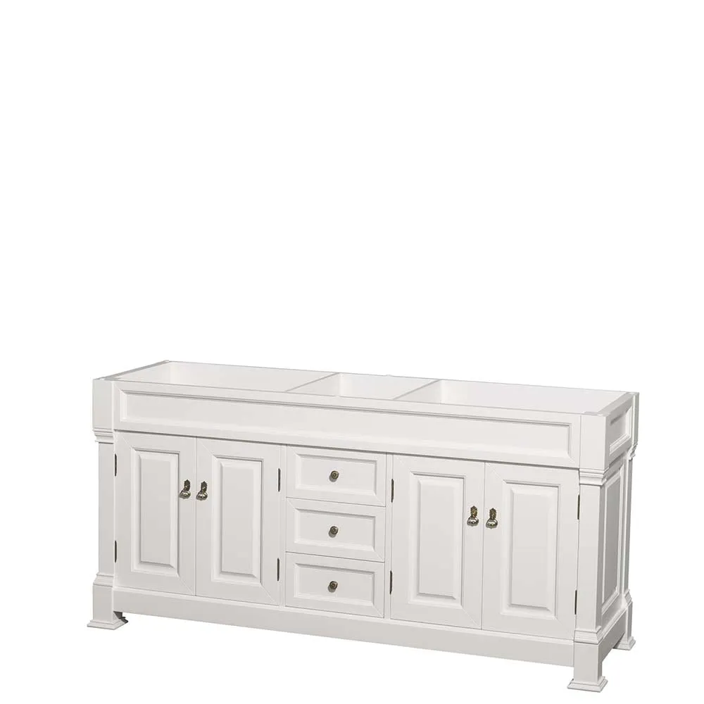 Andover 72 Inch Double Bathroom Vanity in White