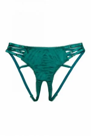 Ava Strappy Open Back Brief - Green -