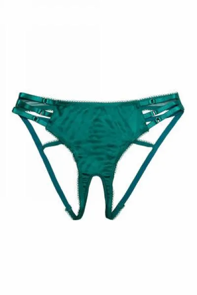 Ava Strappy Open Back Brief - Green -