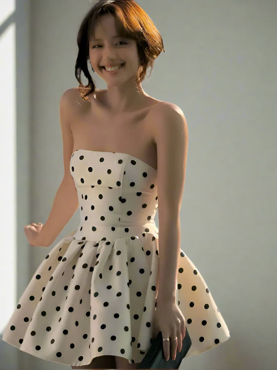 Backless Dots Print Mini Bodycon Dress