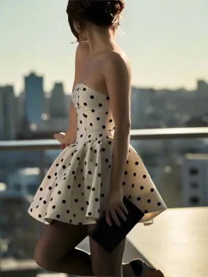Backless Dots Print Mini Bodycon Dress