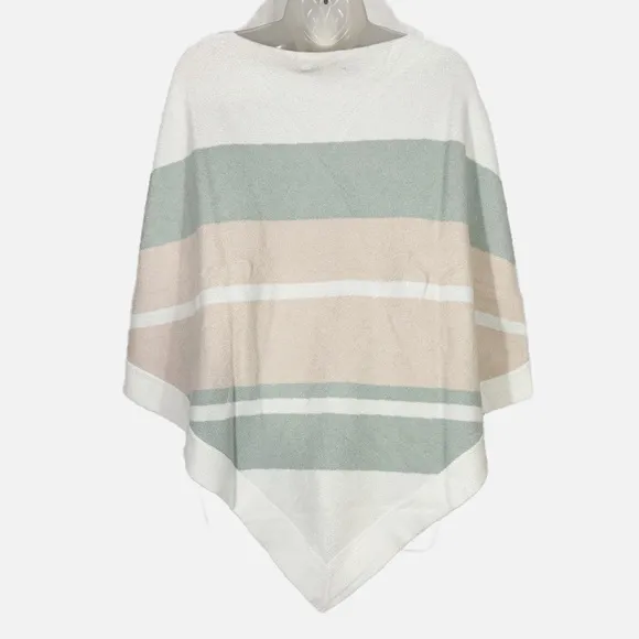 Barefoot Dreams | CozyChic Ultra Lite Ocean Breeze Poncho-Pink Multi Stripe -NWT
