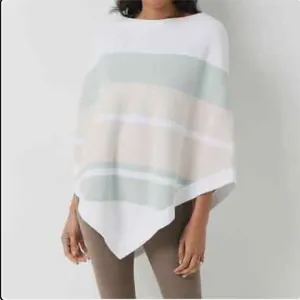 Barefoot Dreams | CozyChic Ultra Lite Ocean Breeze Poncho-Pink Multi Stripe -NWT