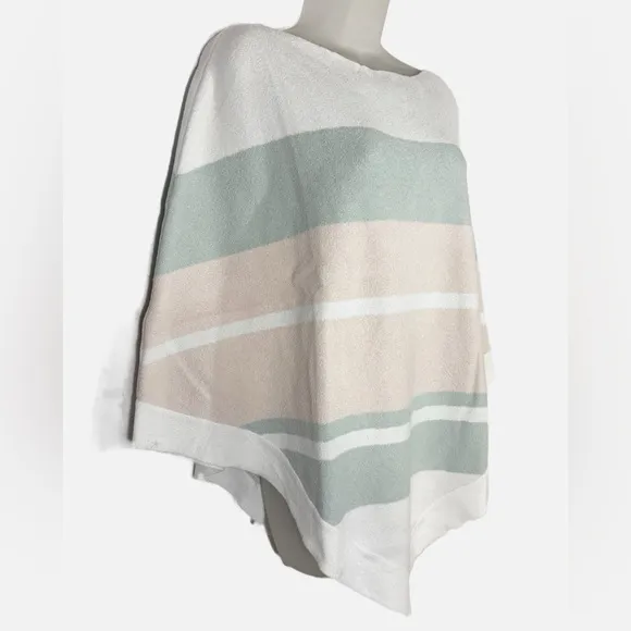 Barefoot Dreams | CozyChic Ultra Lite Ocean Breeze Poncho-Pink Multi Stripe -NWT