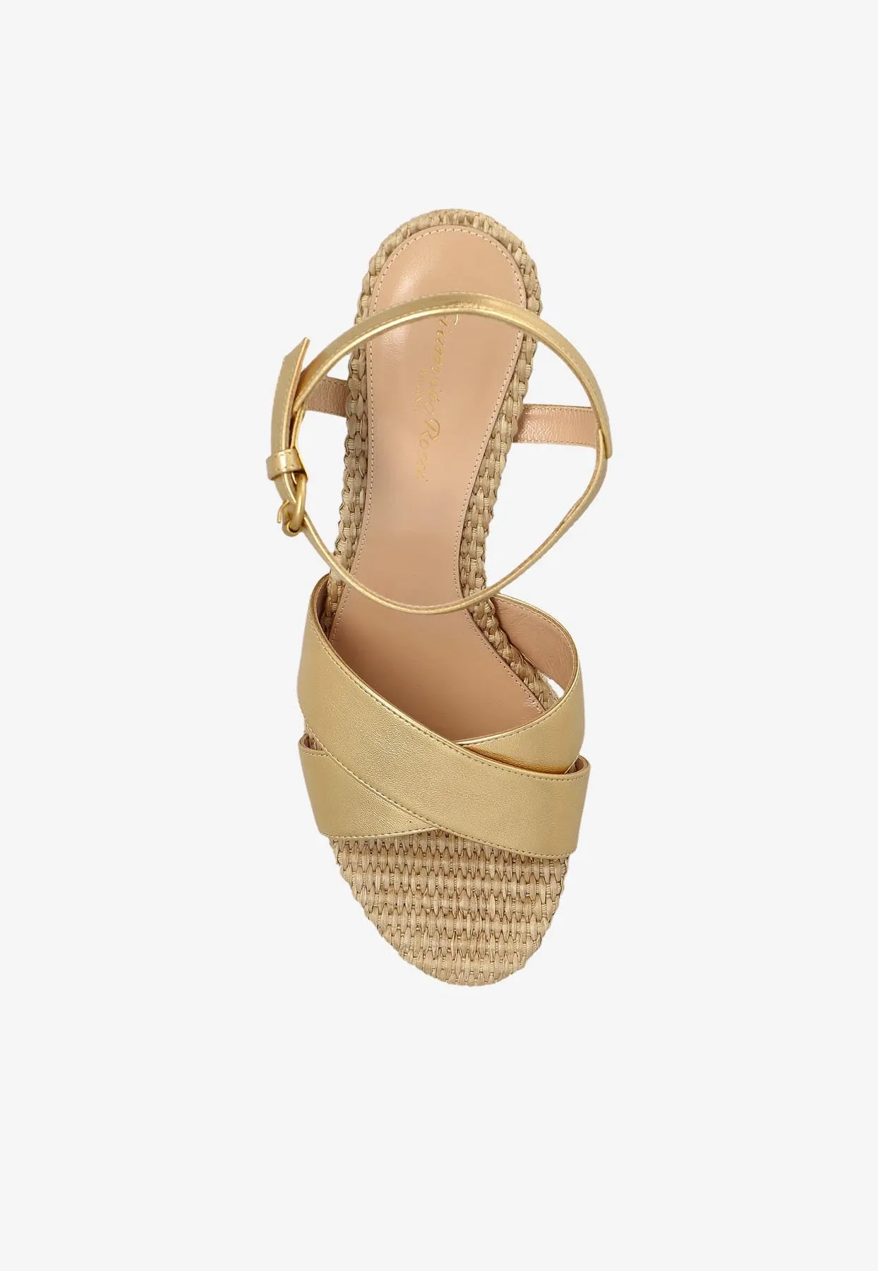 Bebe 110 Metallic Leather Platform Sandals