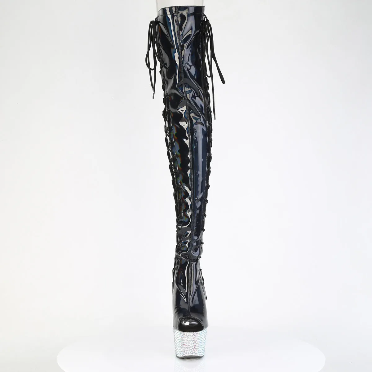 BEJEWELED-3052HG-7  Black Holo Patent/Silver Multi RS