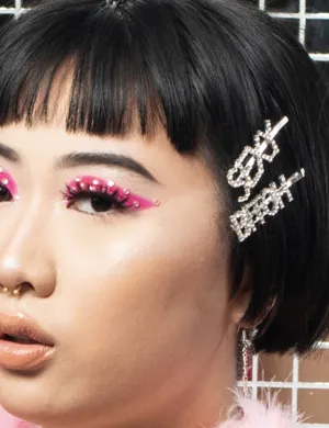 BITCH DIAMONTE HAIR CLIP