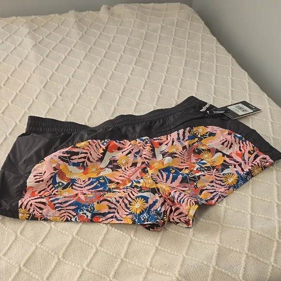 Black and Pink Athletic Shorts with Stretchy Comfort