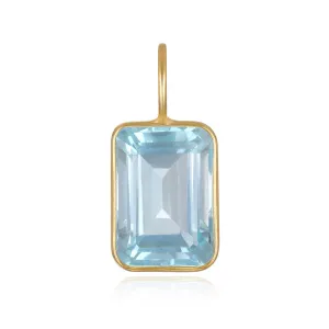 Blue Topaz Emerald Cut Charm