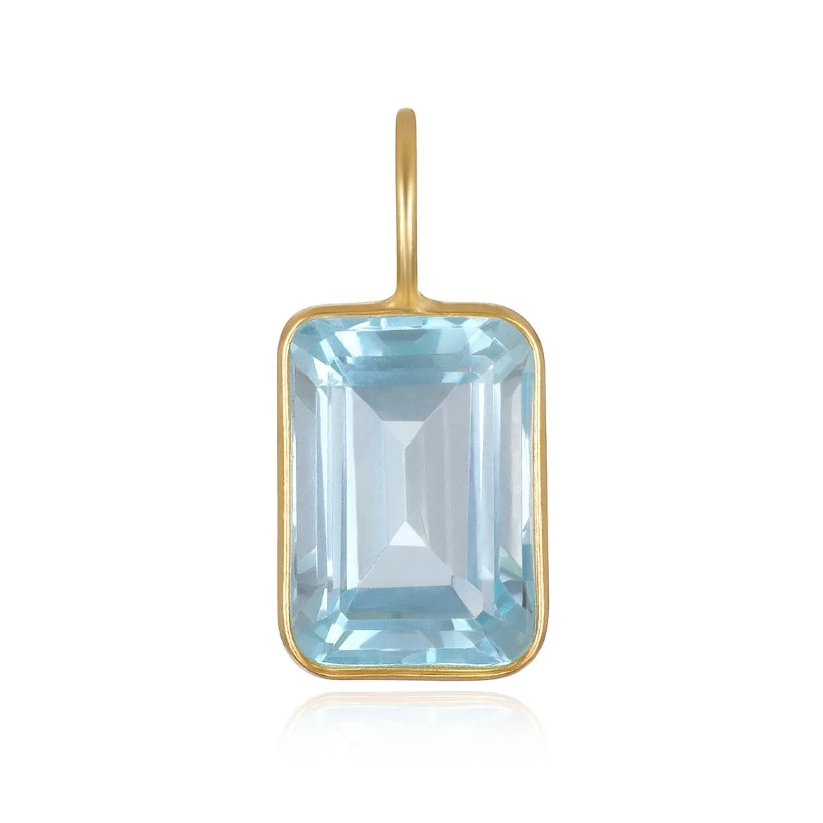 Blue Topaz Emerald Cut Charm