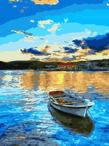 Boat Diy Paint By Numbers Kits UK For Adult Kids GX1062