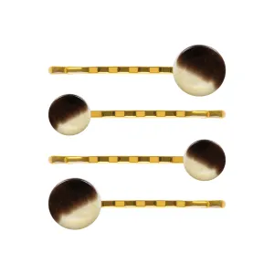 Button Corne Noire Hair Slide Set