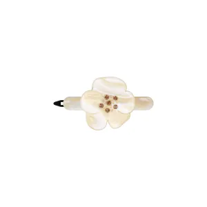 Camellia Crystal Small White Alba Side Hair Clip