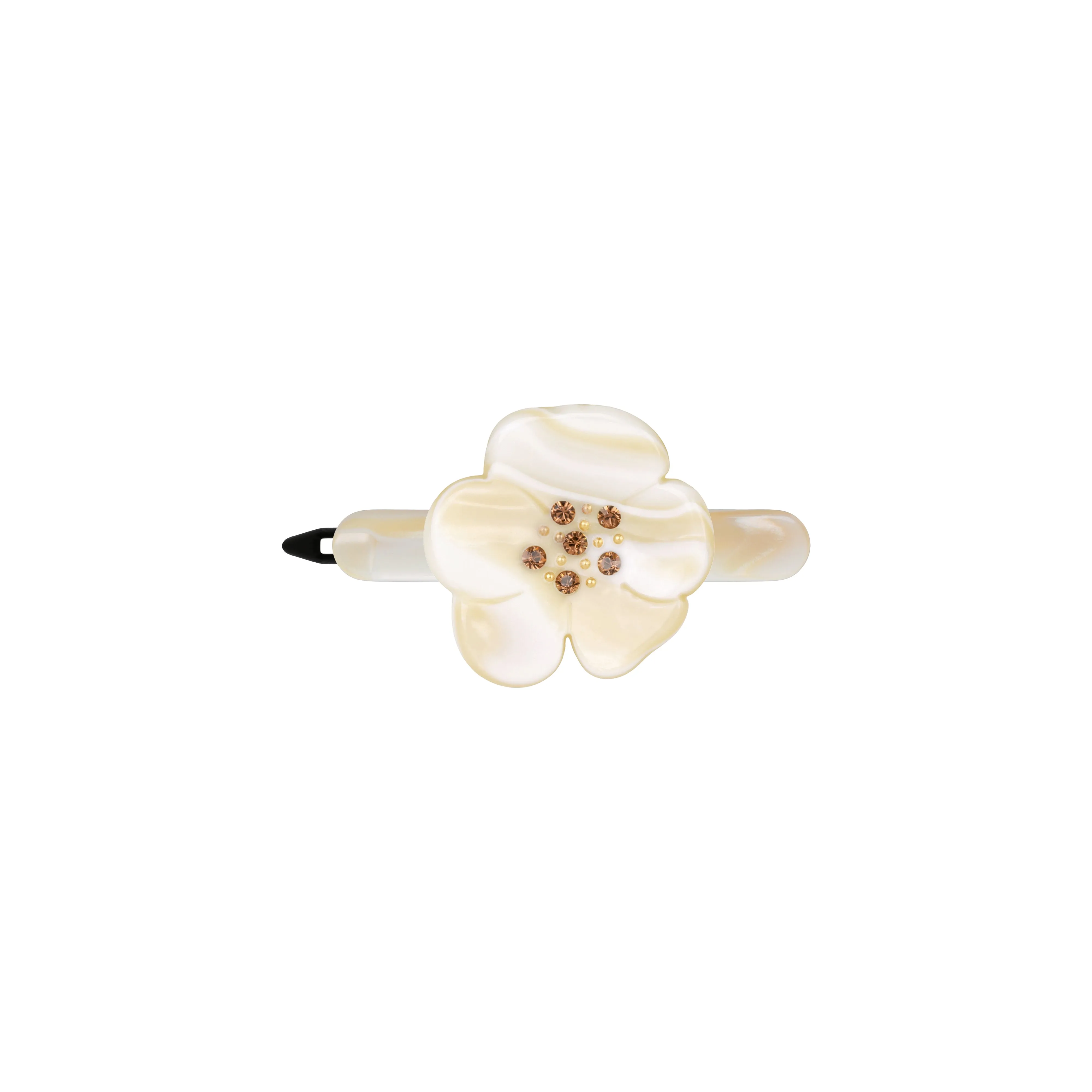 Camellia Crystal Small White Alba Side Hair Clip