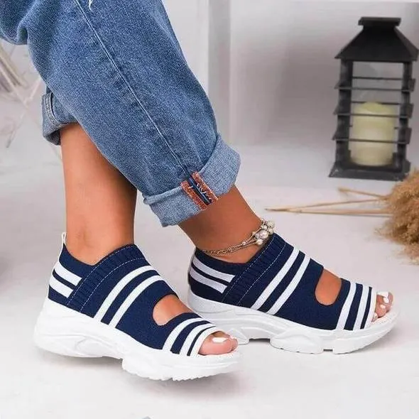 Casual Woven Wedge Comfy Open Toe Sandals