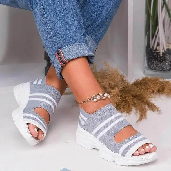 Casual Woven Wedge Comfy Open Toe Sandals