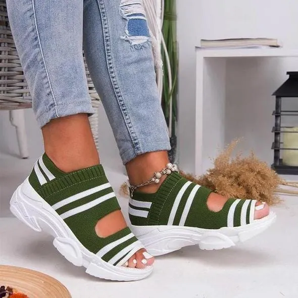 Casual Woven Wedge Comfy Open Toe Sandals