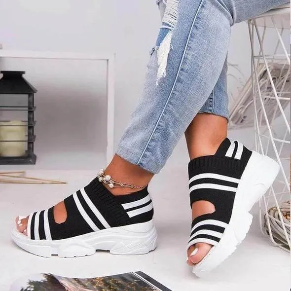 Casual Woven Wedge Comfy Open Toe Sandals